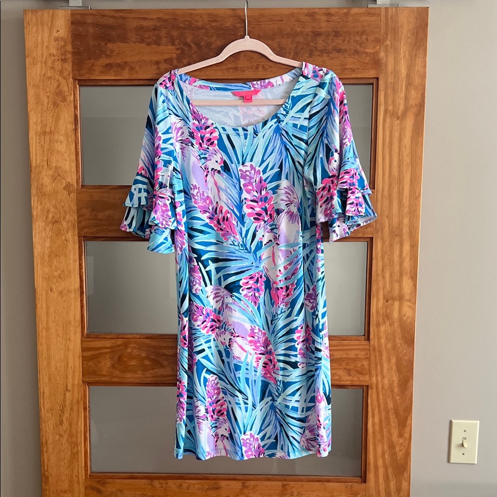 Lilly Pulitzer Blue and Pink Floral Dress